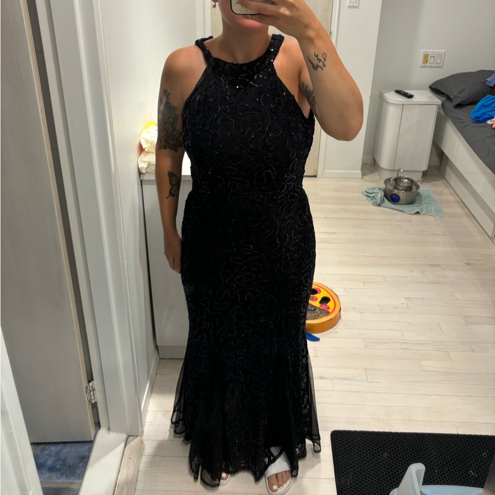Black high neck sequence fancy dress worn once